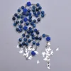 Perles marines 6 mm, 6 roses, RN-497