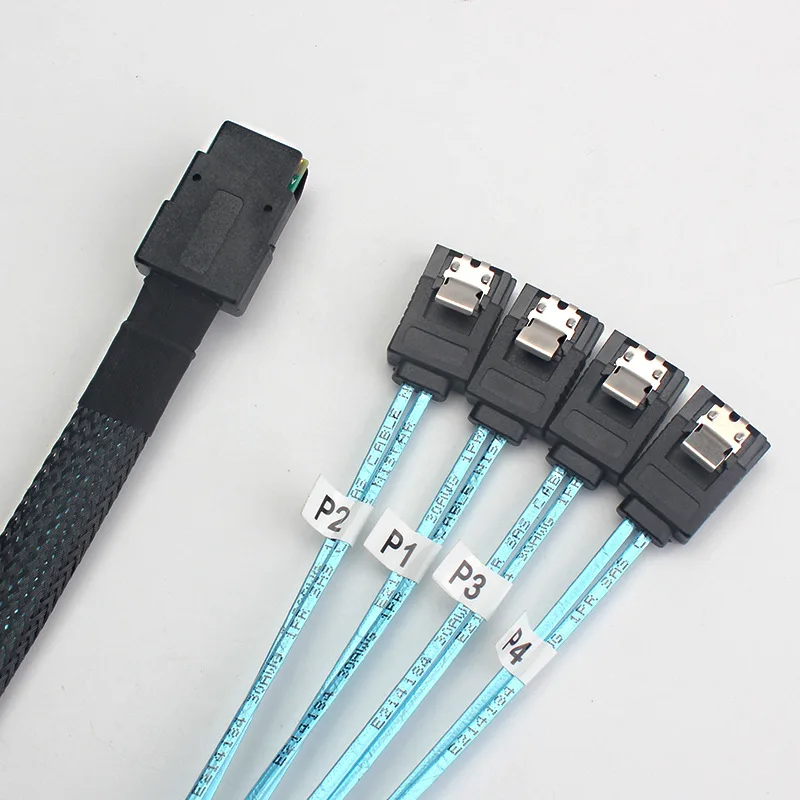 Câble Mini SAS Vers SAS 36 Broches SFF-8087 Vers 4x SFF-8482 Avec Alimentation SATA - 0,45m