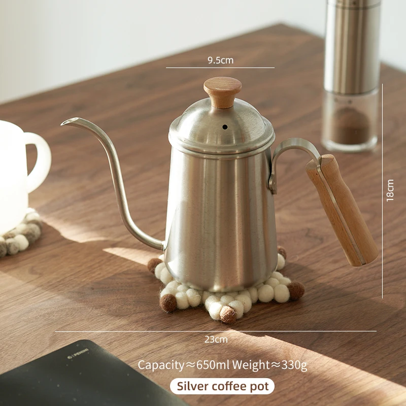 Siyue Black 650ml Kitchen Barista Tools Stainless Steel Coffee Pot