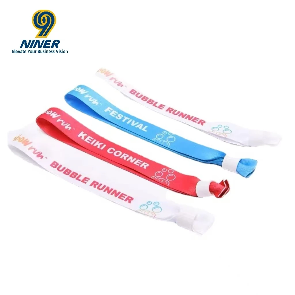 Customized Elastic Promotional Wristband with Logo Custom Woven Holiday Fabric for Activities preview 3
