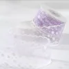 4cm light purple printed gauze ribbon 10 yards