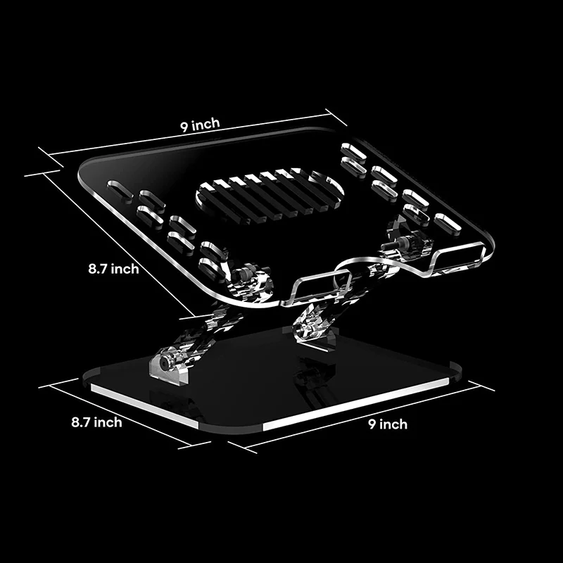 Clear Riser Adjustable Height Computer Stand Acrylic Laptop Tablet Pad