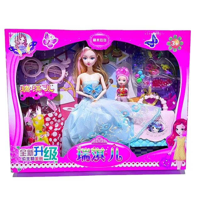 Cute Girls Dolls Dressing Up Toys Barbies doll Little Doll Princess With Clothes And Accessories Gift Box Toys For Girls