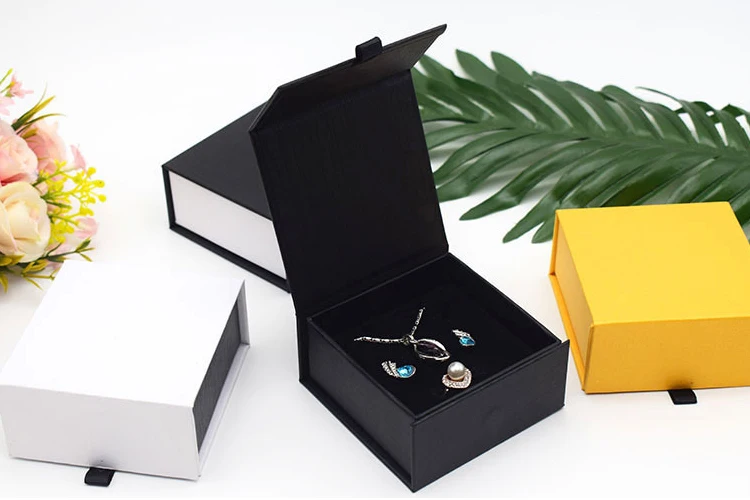 Wholesale Custom Black Closure Top Flip Jewelry Box Packaging Magnetic ...