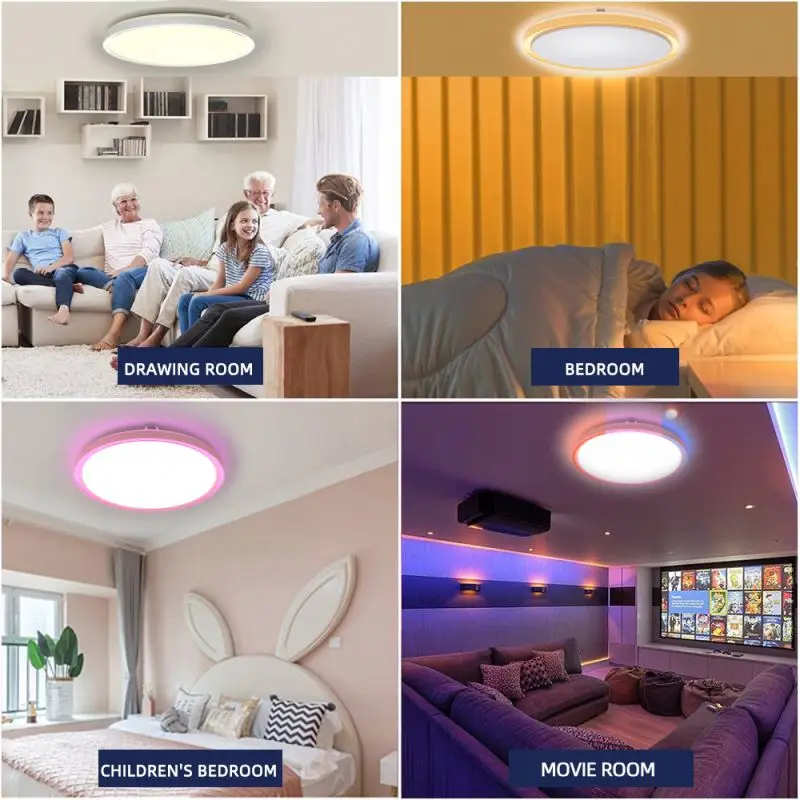 Modern LED Ceiling Light with RGB Auxiliary Panel Pop Designs for Home Bedroom Living Room Residential Ceiling Led Light