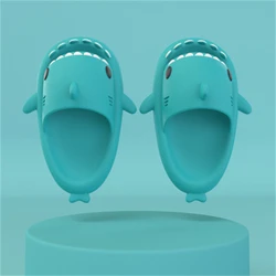 Дропшиппинг, Пользовательский логотип 2021, детские тапочки EVA, милая форма акулы, сланцы, Уличная обувь, детские легкие Мультяшные Тапочки