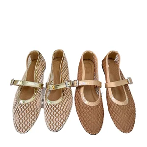 QuiteS 2026 Summer New Style Lightweight Luxury Elegant Mesh Slipper Shallow Closed Toe Flat Casual Office Shoes for Women Sexy