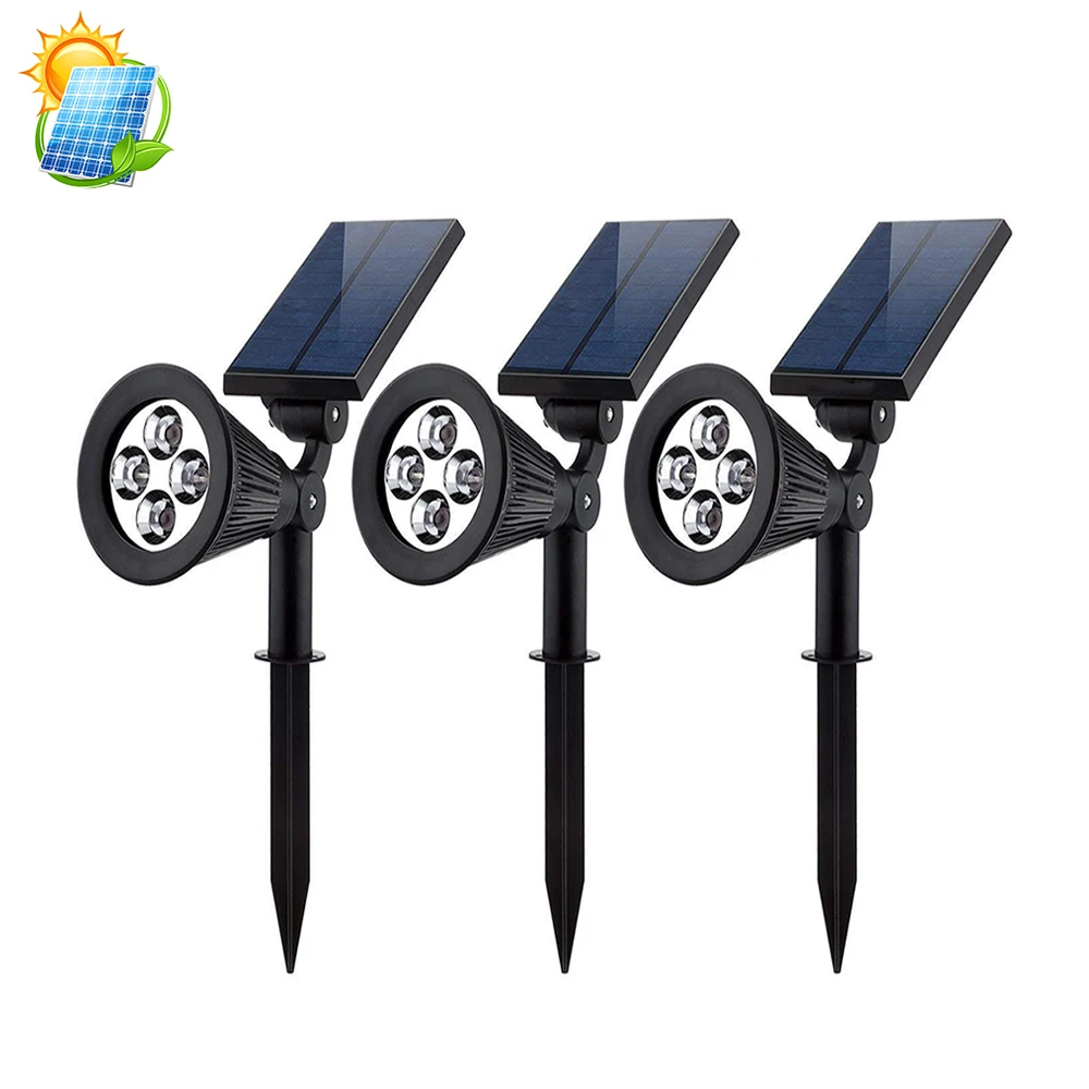 Waterproof IP65 Outdoor 4 LED Solar Spike Light for Garden Landscape