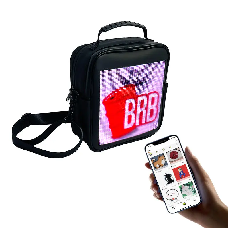 Men Women Walking Messenger Led Bags  Wireless Connect Display Personalized Screen Shoulder Back Pack LED