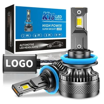 Customized K18 130W High Power Car LED Headlight Bulbs H1 H4 H11 9005 9006 9012 Super Bright Canbus H7 LED Headlights for Car