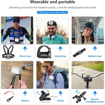 NEEWER 50 in 1 Action Camera Accessory Kit Compatible with GoPro Hero 12 11 10 9 OSMO 4 3 2 Insta360 X3 X2 GO 3 SJCAM detail image