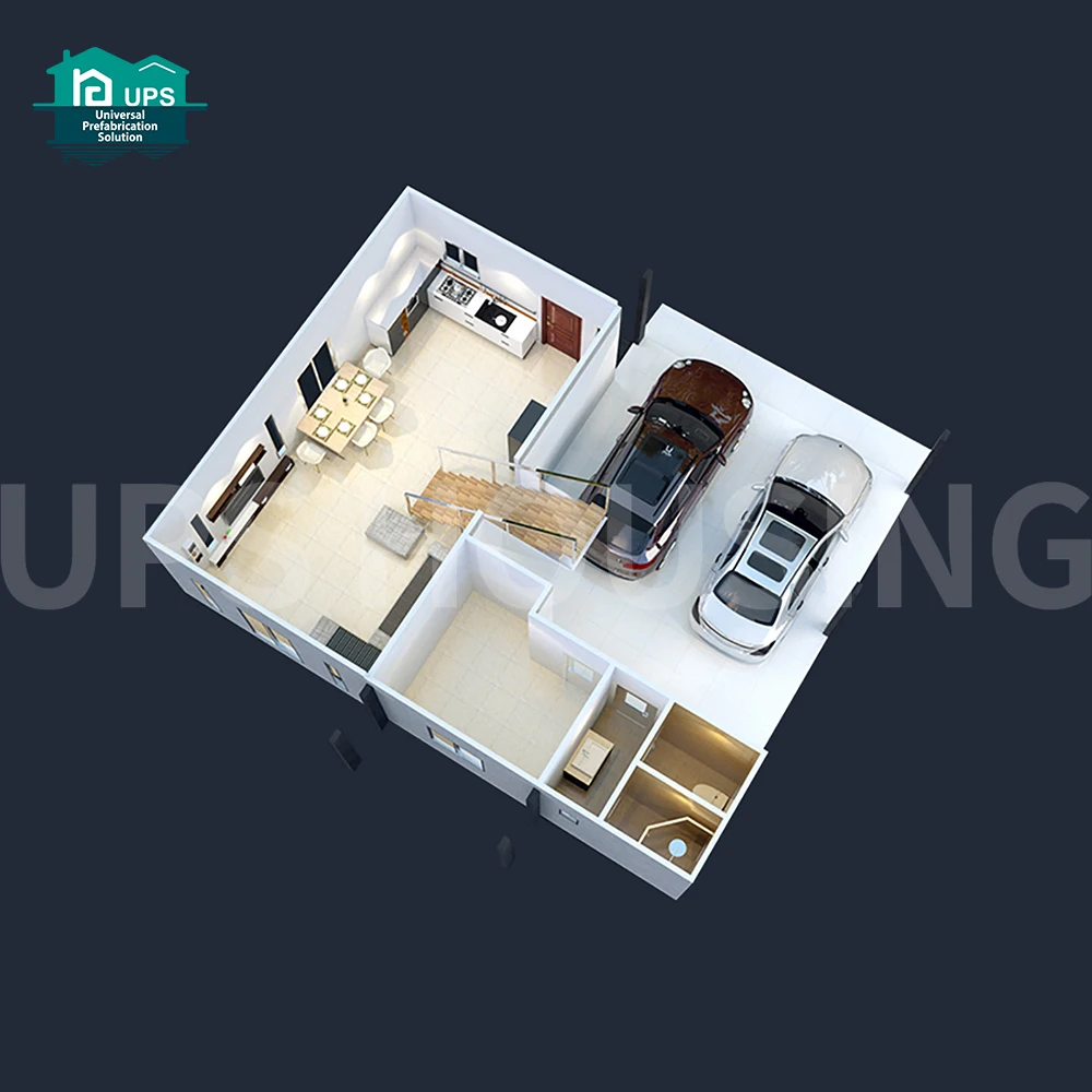 UPS Self Assemble 2 Storey Prefab House Modular Concrete Cement Panel Houses Cheap Prefabricated Mobile Villa for Sale