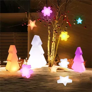 Cute Cartoon Lamp Christmas Tree LED Night Light IP65 Outdoor String with Rainbow Atmosphere Innovative Design