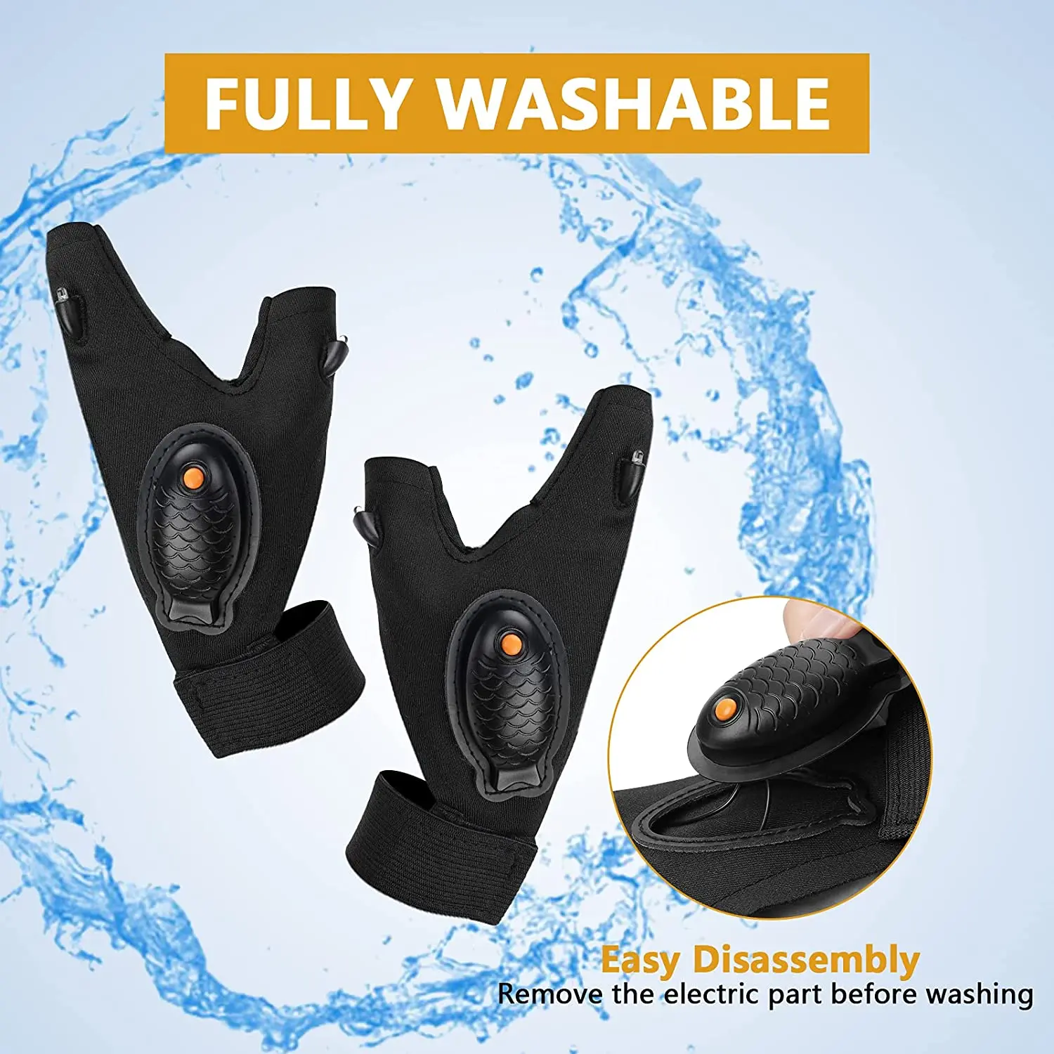 Hot Selling Fingerless Glove Led Flashlight Waterproof Torch Outdoor