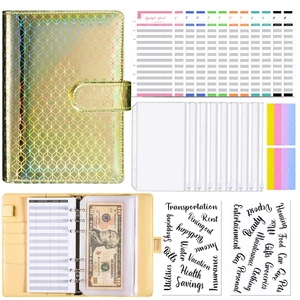 A6 PU Leather Money Organizer for Cash Budget Binder Planner for Daily Saving