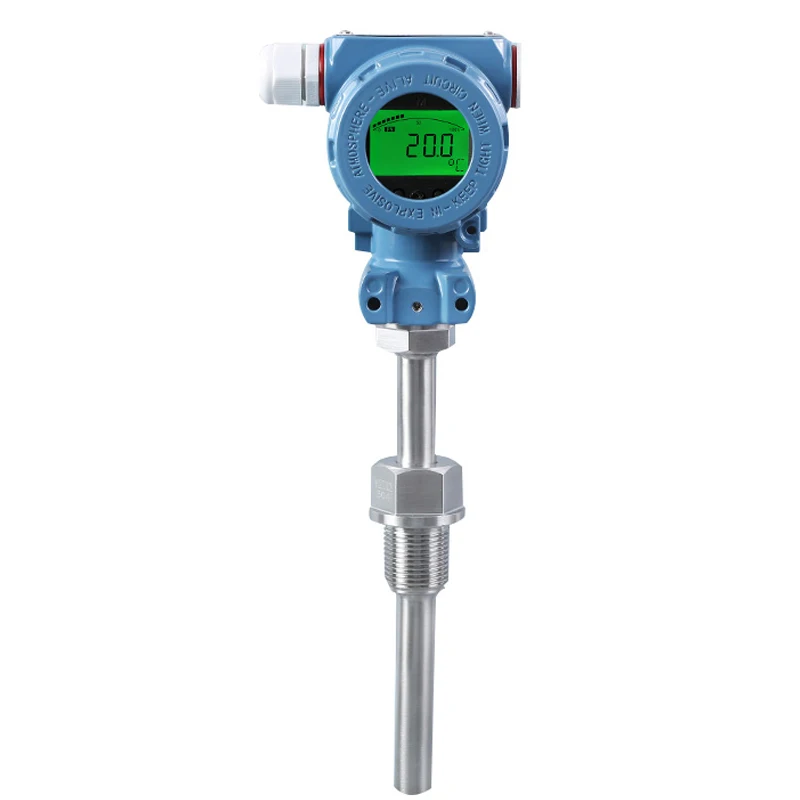Digital Display RTD Pt100 Explosion Proof Temperature Transmitter for Fuel Petrol Oil  Temperature Sensor with 2088 Junction Box
