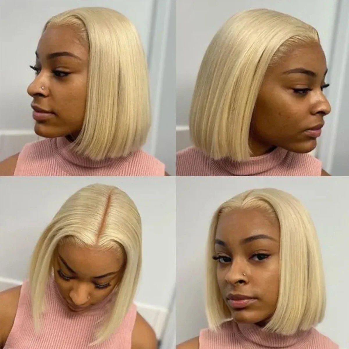 Parrucca Bob Corta Bionda Miele 613 Parrucche Capelli Umani Per Le Donne Parrucca Frontale In Pizzo Brasiliano Remy Capelli Lisci T Part 180 Densità_voghion.com