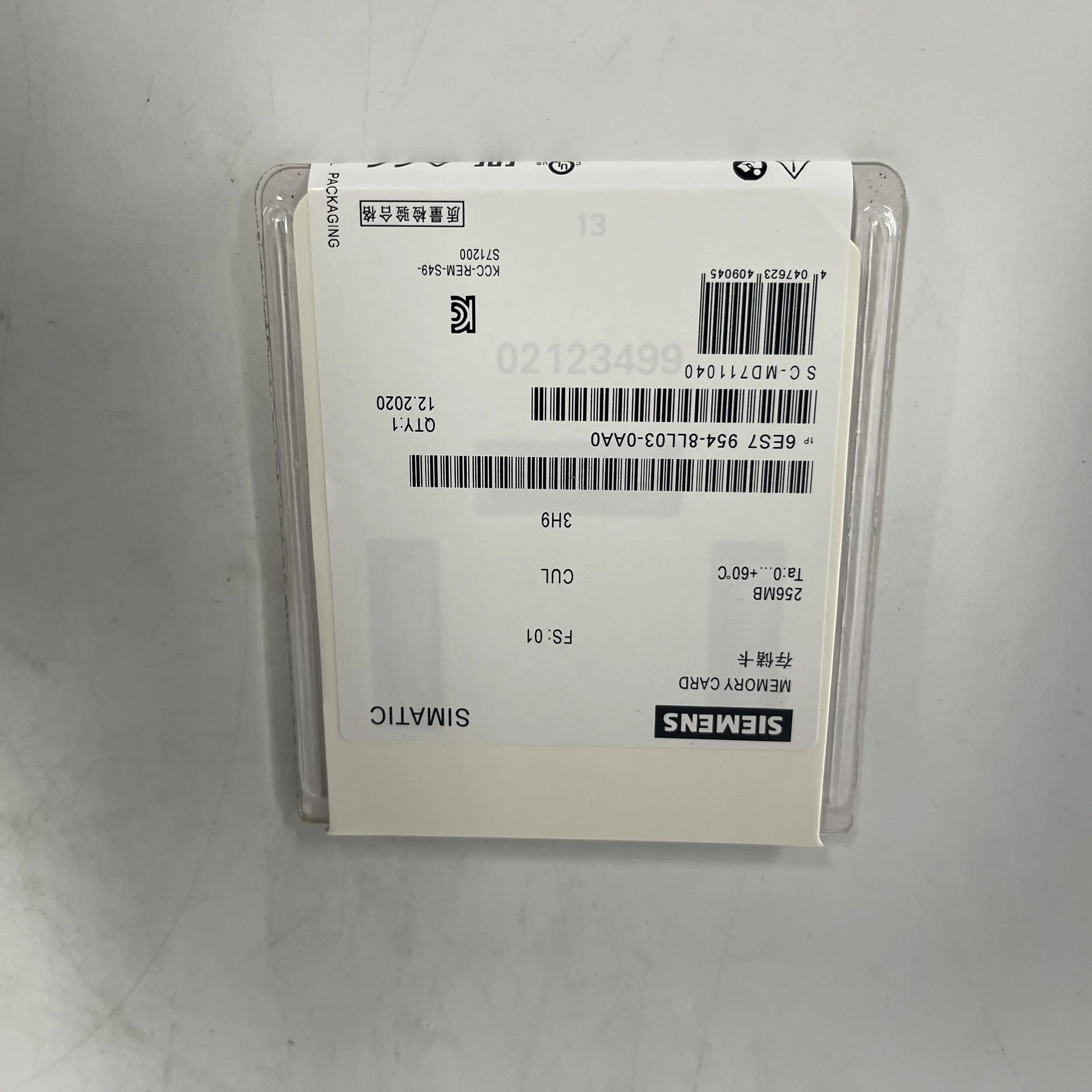 Siemens SIMATIC Memory Card 6ES7954-8LL03-0AA0 Siemens SIMATIC Memory Card 6ES7954-8LL03-0AA0