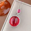 Red corundum pendant with box chain