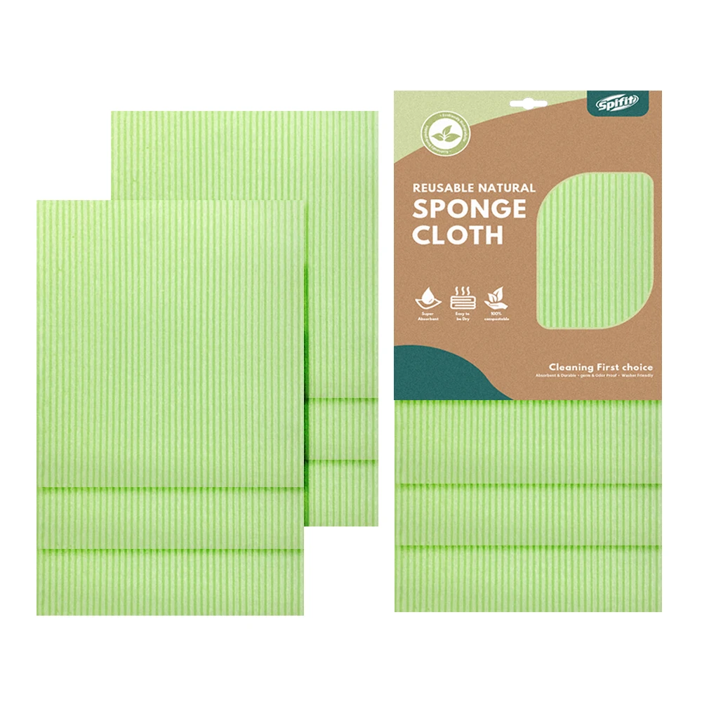 SIMPLYCASA Strofinacci Svedesi In Cellulosa E Cotone, 5 Pezzi, 15x18 Cm, Biodegradabili, Assorbenti, Lavabili, Ecologici - 2