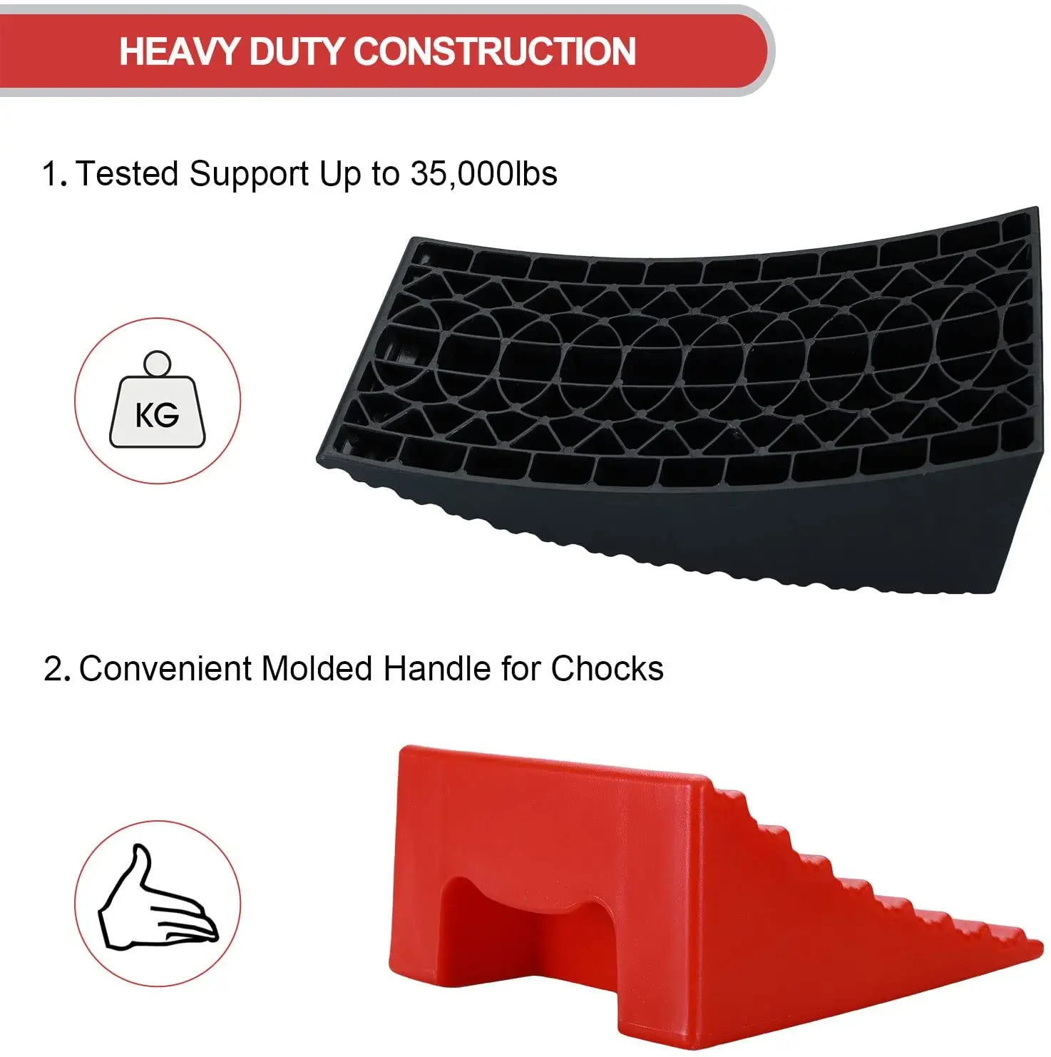New Version up to 35,000 Lbs Non-Slip Design 2 Packs Camper Leveler RV Leveling Blocks Ramps Kit for Travel Trailer Which Is Fa