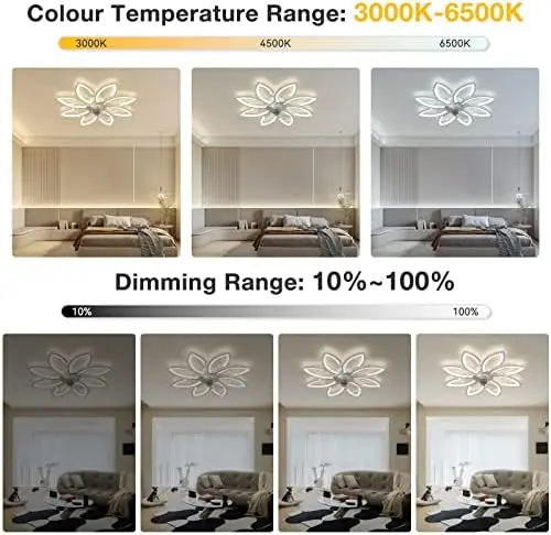 Factory Decorative Lighting Ceiling Fan Lamp Led Light with 3 Blades Smart Remote Control Chandelier Fans for Living Room