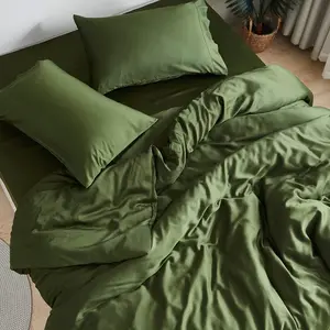 2026 New Arrival 300 TC Natural Soft Cooling Bamboo Bedding Sheet and  Duvet Cover Sets Hot Selling 100% Bamboo Sheet
