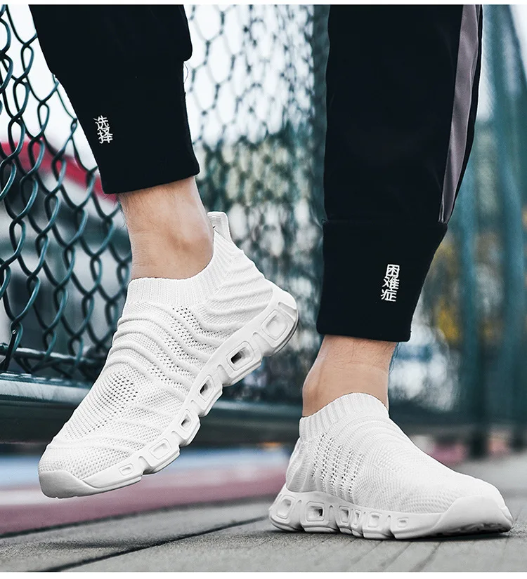 Men'S Summer Large Size Sports 45 Slip-On Socks Design 46 Breathable Fly-Knit Uppers 47 Running Shoes 7