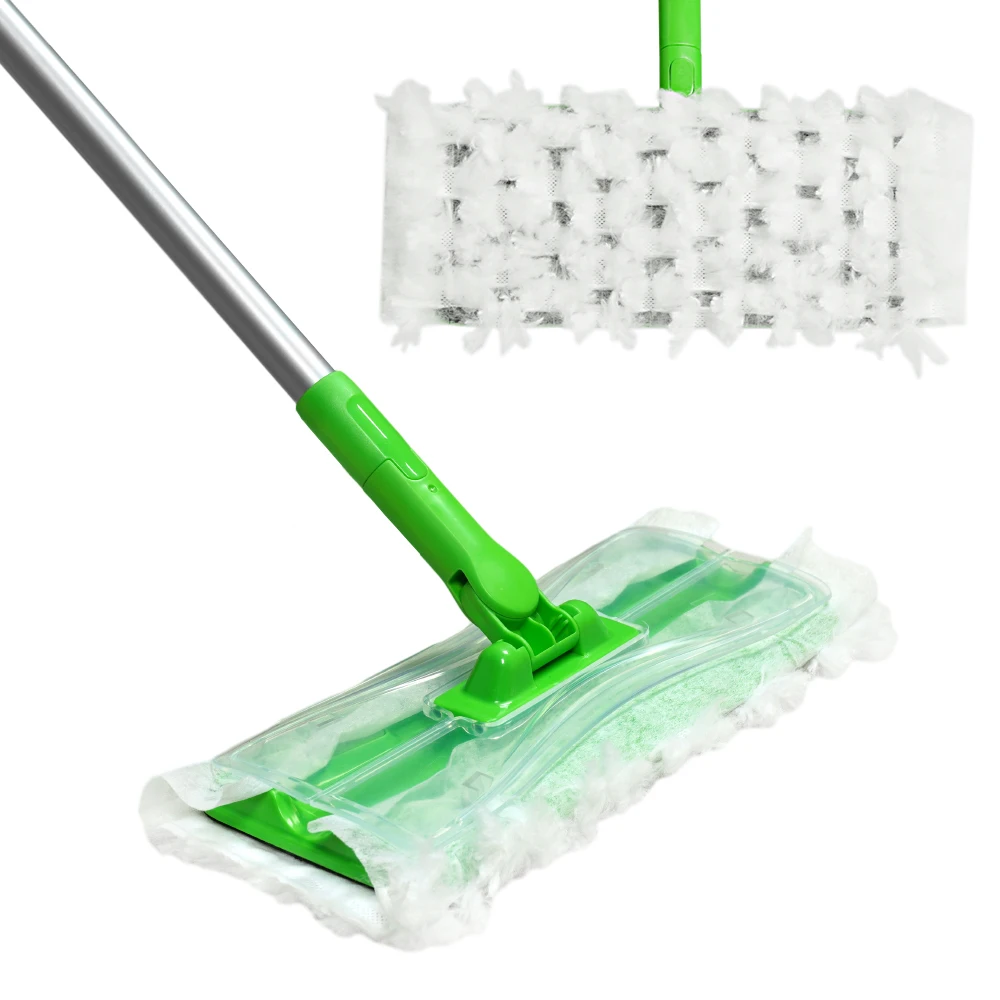 Jesun Sweeper Dry Disposable Mop All Purpose Floor Cleaning Mops Flat with Disposable Mop Head Refills for Hair Removal
