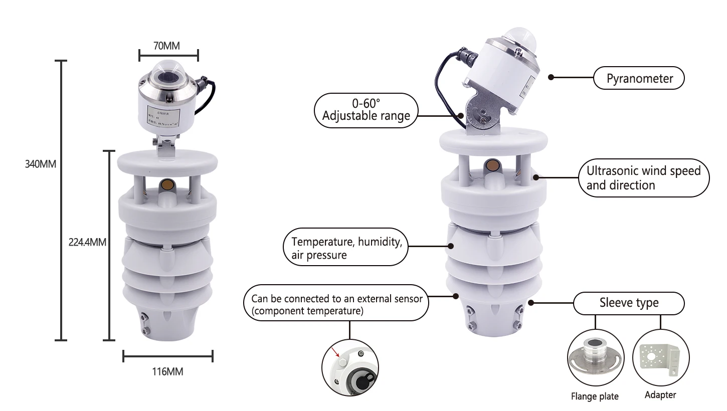 XF500S-CWB Photovoltaic Power Station Compact Weather Sensor Wireless Solar Radiation Sensor supplier