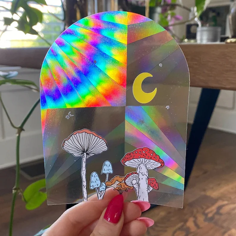 New Designs Sun Catcher Window Decal Stickers With Adhesive Custom Prism Rainbow Maker Suncatcher Sticker