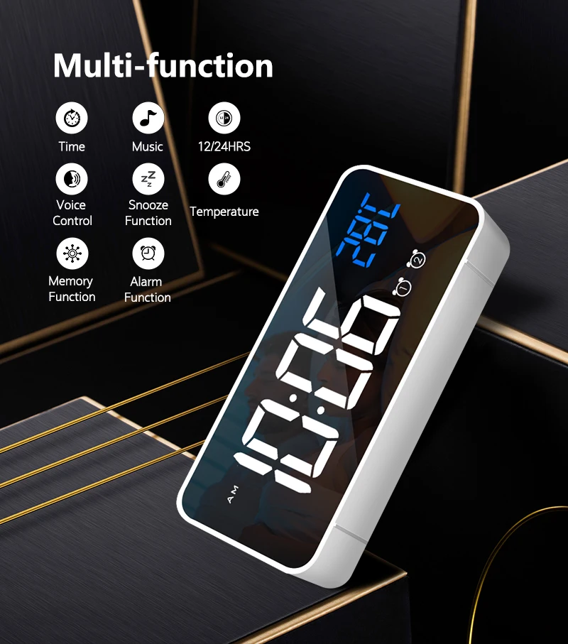 Electronic LED Clocks Customize Private Label Desktop Clock Digital Table Clock with Snooze Function