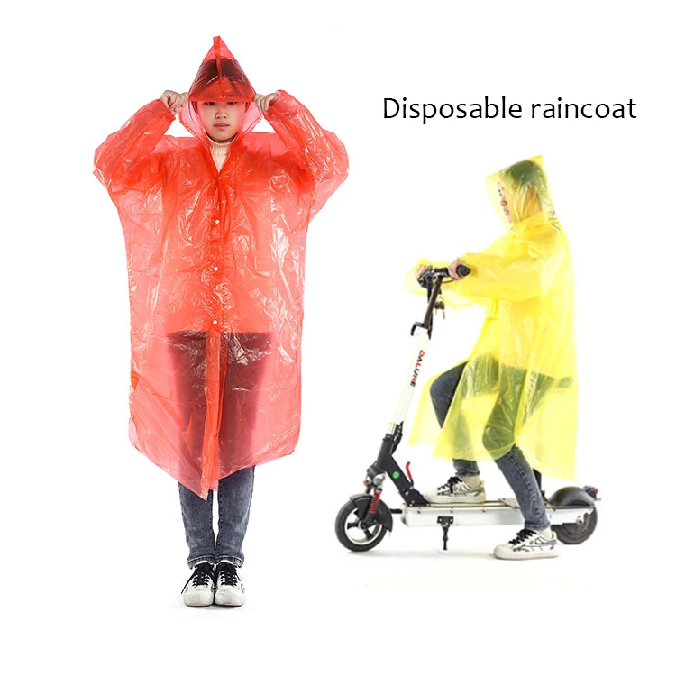 Free Sample for Poncho Disposable Rain Coat Hooded Raincoat for Adults Waterproof Plastic Material for Rainy Camping and Hiking
