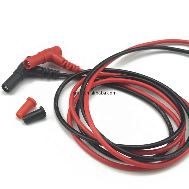 Cleqee P1024 Dual Alligator Clip Test Lead Crocodile Clamp Cable 5 Colors Wire 100CM for Multimeter Electronic Testing HAVC Tool