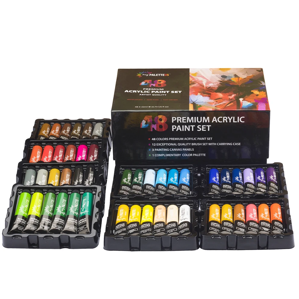 Kingart 22ml Paint Set 48/Pkg - Acrylic