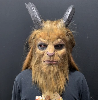 Monster Headgear Beauty and the Beast Masquerade Mask Soft Latex for Halloween and Easter Parties Printed Cosplay Props
