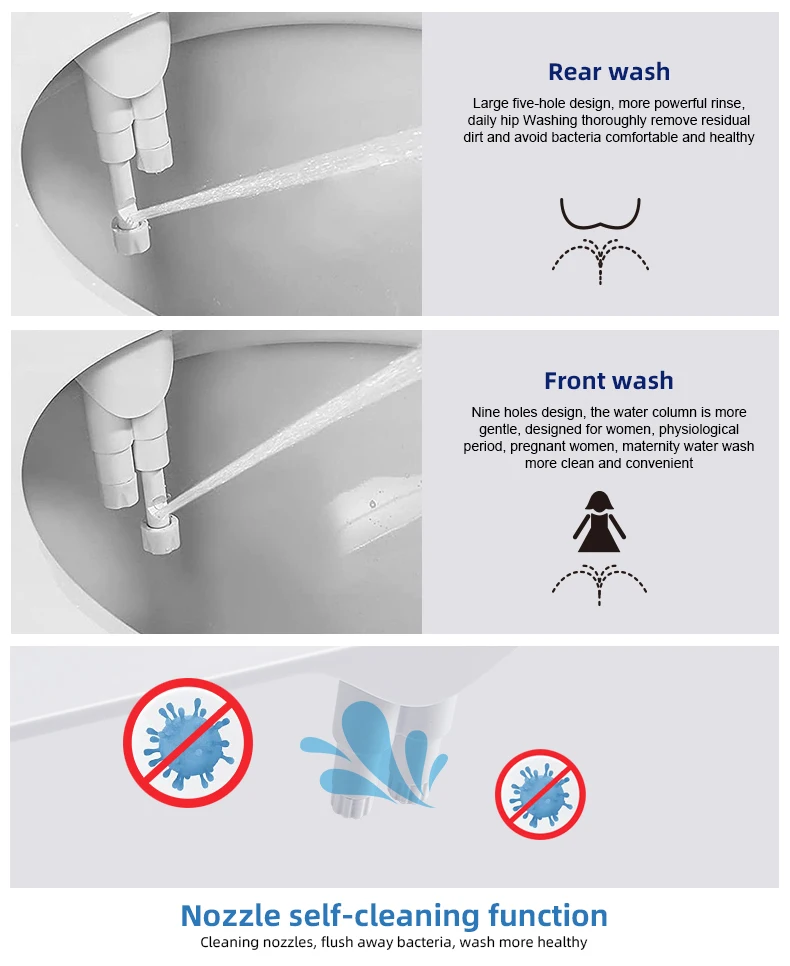 Wholesale Hot And Cold Water Non Electric Bidet Toilet Attachment, The Newest Toilet Bidet Sprayer for Toilet Seat Cover manufacture