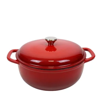 Amazon Basics 6 Quart food warmer set casserole enameled cast iron casserole dutch oven pot with double handles