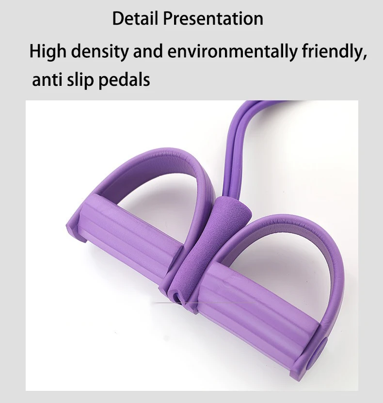 6 Tubes High Quality Fitness Elastic Foot Pedal Resistance Bands Sit up Pull Rope Foot Pedal