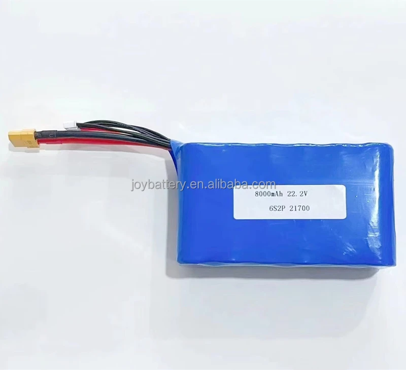 High Quality 8000mAh 6S2P 22.2V 21700 Lithium Ion Battery Pack UAV ...
