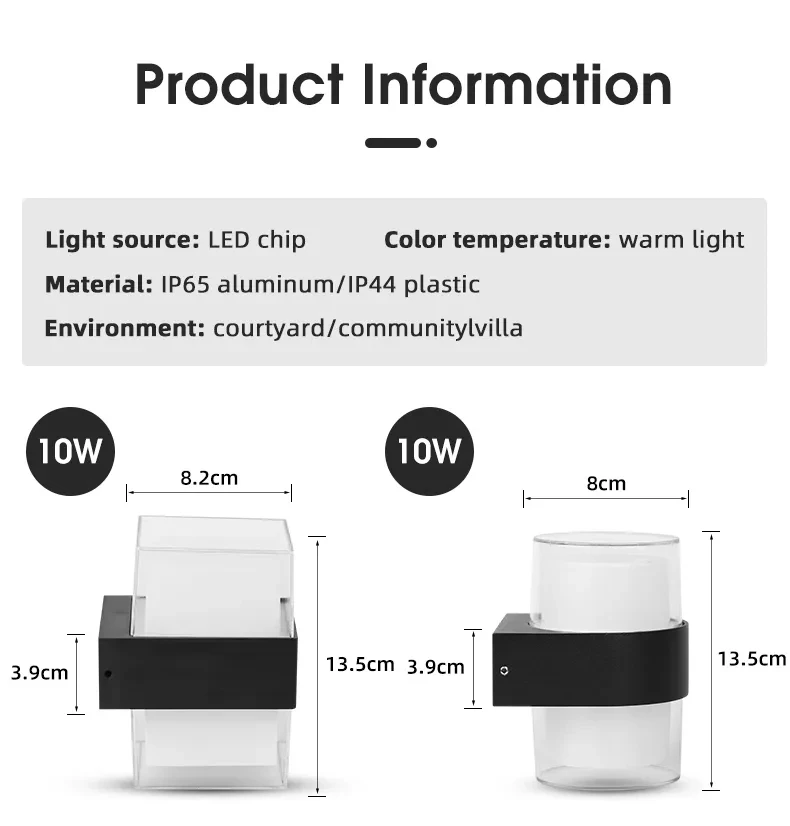 High Quality Outdoor Up Down Lighting Wall Light/waterproof Garden Wall