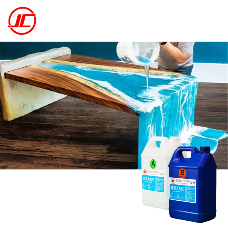 Custom Wooden Made Crystal Clear Top Art Epoxy Table Resin Epoxy