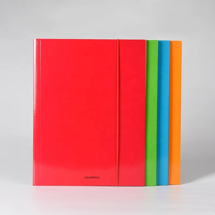 Custom Logo A4 Cardboard Paper 3 Flap File Folder With Elastic Band Closure