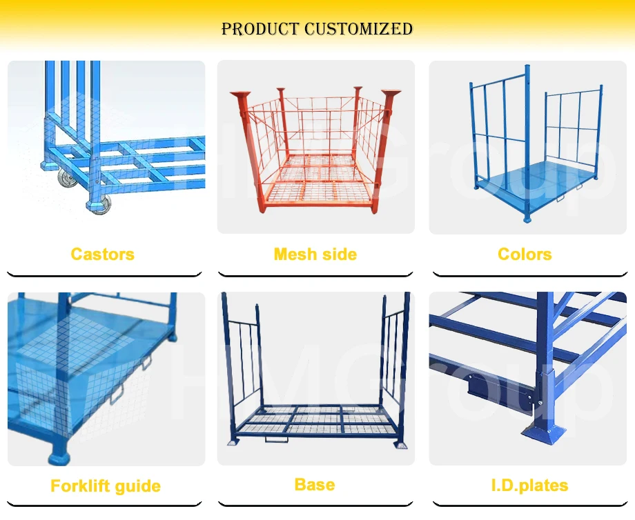 Loading Capacity 1100kg Warehouse Customized Powder Coating Forklift Movable Shop Showroom Textile Storage Iron Rack