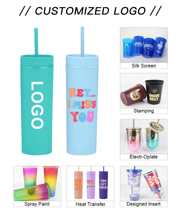 Custom Top Seller 16oz Colored Acrylic Reusable Cups with Lids and Straws  Double Wall Matte Plastic Bulk Tumblers - China Plastic Bottle and Plastic  Water Bottle price