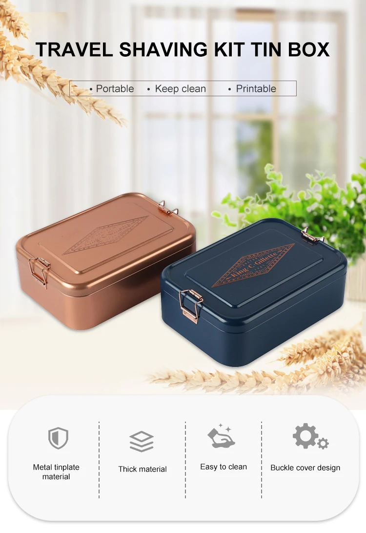 New Arrival 220X155x70mm Cmyk Color Tinplate Type Design Child Proof Cookies Tin Container Boxes