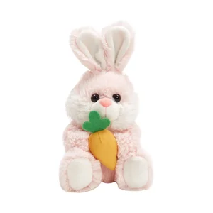 Cute Plush Easter Rabbit with Carrots Cute Bunny Stuffed Toys Filled with PP Cotton