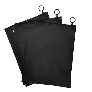 One Transparent One Side Black PE Packing Bag Leak-Proof Clear Slider Bags Clothes Bag with Customized Design