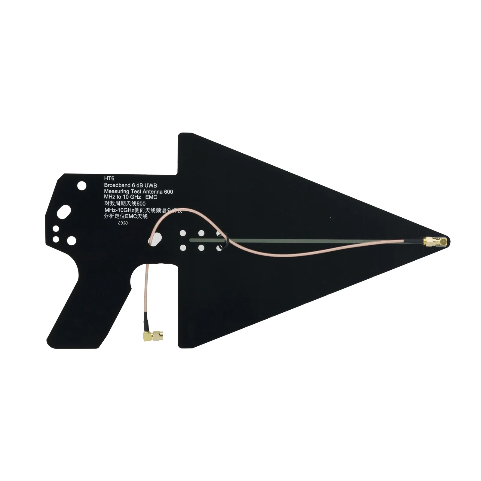 HT6 0.6-10GHz LPDA Log Periodic Antenna Wideband Test Antenna for Spectrum Analyzer Positioning for EMC Communication Antennas