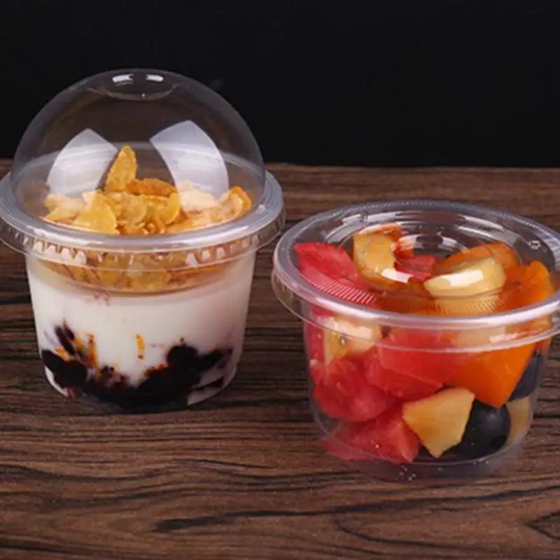 250ML 300ML Pudding Cups Wiht Lids Plastic Boxes Ice-Cream Mousse Dessert Picnic Party Packing Dessert Cups with Lid manufacture